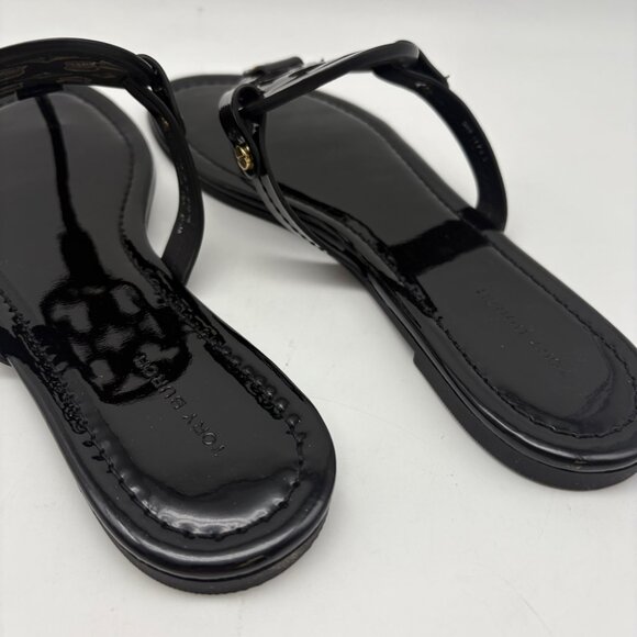 Tory Burch Miller Patent Leather Sandal Enamel Black - Picture 7 of 10